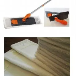 Profi Mophalter Magnet Klapphalter 40cm + Teleskopstange + 10 Microfasermopp