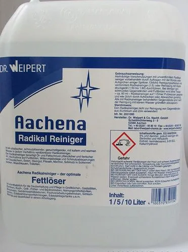 Fettlöser "Aachena" Radikal Reiniger - Der Optimale Fettlöser 10 Liter 1 Fettlöser "Aachena" Radikal Reiniger - Der Optimale Fettlöser 10 Liter