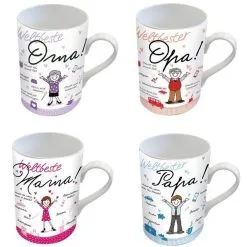 [email protected] 1 Kaffeebecher Oma Opa Mama Papa Kaffeetasse Tassen Teetassen Kaffeepott Henkelbecher