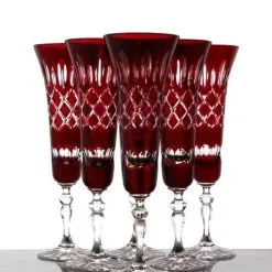 Sekt Kelch Römer Bleikristall Glas 6 Stück(443 CAR R) Rubin Rot Kristall Sektgläser -Haushalt & Küche Geschäft 168438546