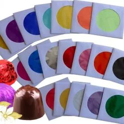 50 Blatt Bunte Alu Pralinenfolie 80 X 80 Mm Wickelfolie Einwickelpapier Trüffel