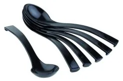 APS 6er Set Feinkostlöffel Buffetlöffel Salatlöffel Salatkelle Schwarz Neu