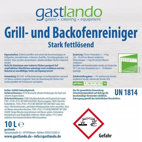 1 Kanister 10 Liter Fettlöser Grill- & Backofenreiniger Flüssig Stark Fettlösend 4 1 Kanister 10 Liter Fettlöser Grill- & Backofenreiniger Flüssig Stark Fettlösend – Bild 4
