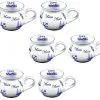 6 Stück- Mini - Porzellan- Tasse, Kaffeepott, Kugelbecher- Moin Moin
