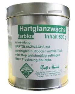 Weiß & Hermle Hartglanzwachs Bohnerwachs Farblos 600 G