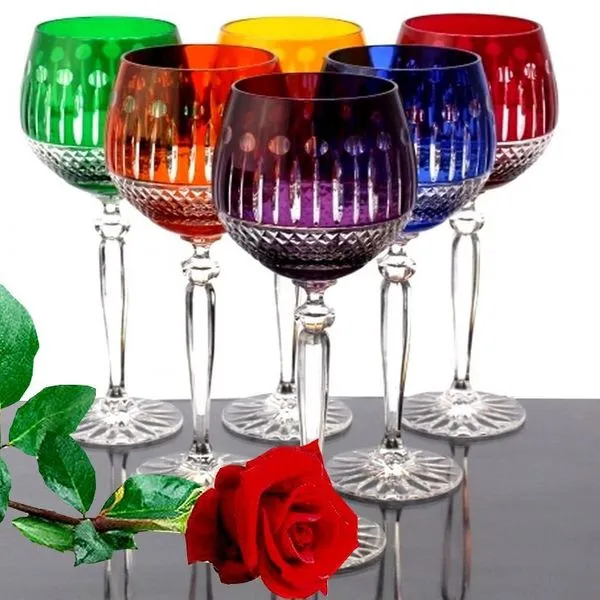 Weingläser Bleikristall 6 Stück Rotwein-Gläser Farbig Sortiert Kristall Weingläser 1 Weingläser Bleikristall 6 Stück Rotwein-Gläser Farbig Sortiert Kristall Weingläser
