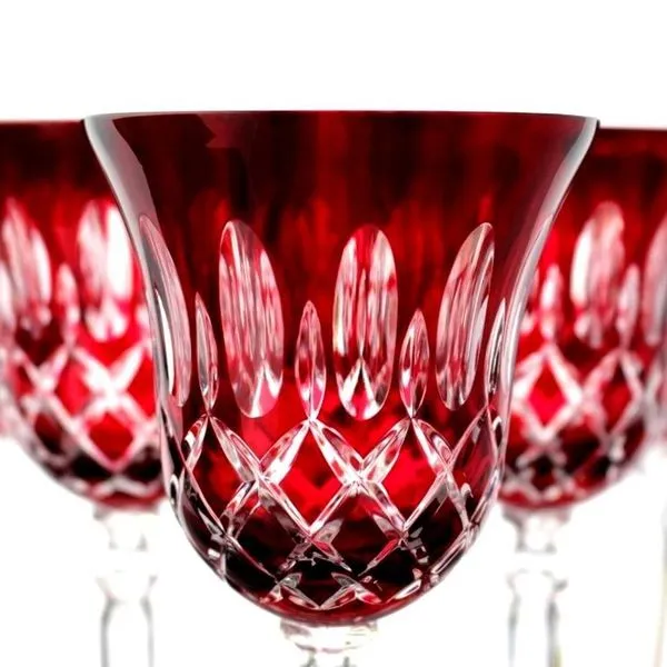 Weingläser Rot Bleikristall 6 Stück Römer Kristall Weißwein-Gläser 2 Weingläser Rot Bleikristall 6 Stück Römer Kristall Weißwein-Gläser – Bild 2