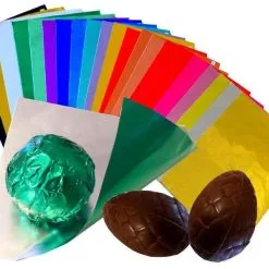 35 Blatt Bunte Alufolie 100x100 Pralinenfolie Wickelfolie Einwickelpapier Trüffel