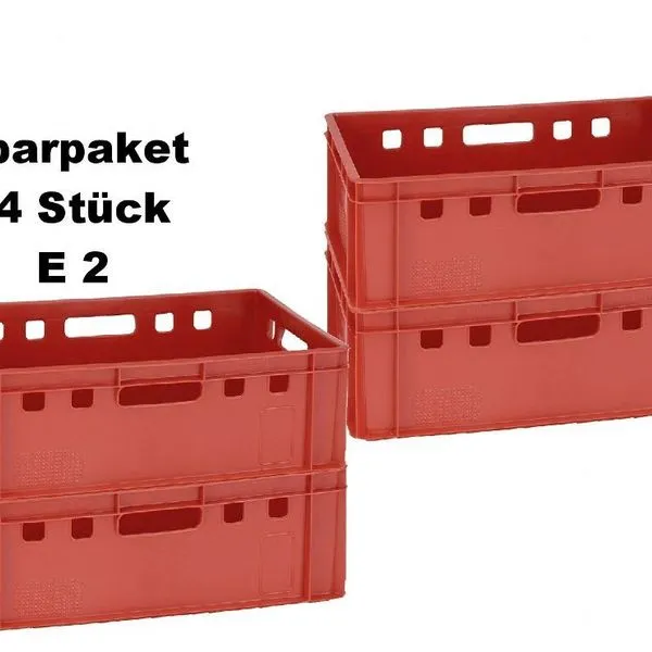 4 Stapelkisten Gemüsebehälter Eurobehälter Transportbox Rot E2 NEU Gastlando 1 4 Stapelkisten Gemüsebehälter Eurobehälter Transportbox Rot E2 NEU Gastlando