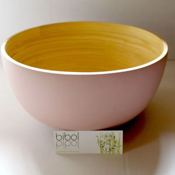 Bibol Schüssel L TCHON Bambus Rosa Matt 28 Cm 6 L Handarbeit Fair Gehandelt Öko 2 Bibol Schüssel L TCHON Bambus Rosa Matt 28 Cm 6 L Handarbeit Fair Gehandelt Öko – Bild 2