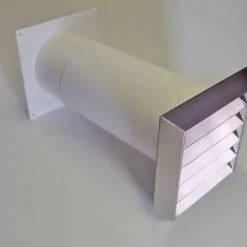 Abluft Mauerkasten 150 Edelstahl Mit Rückstauklappe Rundanschluß Wetterschutz