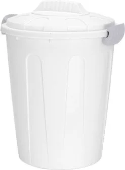 Spetebo Universal Maxitonne Mit Deckel 40 L - Weiß - Allzweck Müll Tonne Abfall Eimer