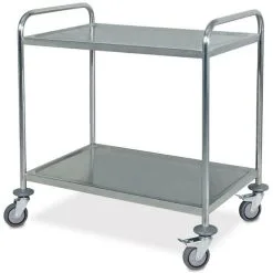 Servierwagen / Tischwagen, Edelstahl, 2 Etagen, LxBxH 860x540x940 Mm, Trg 200 Kg