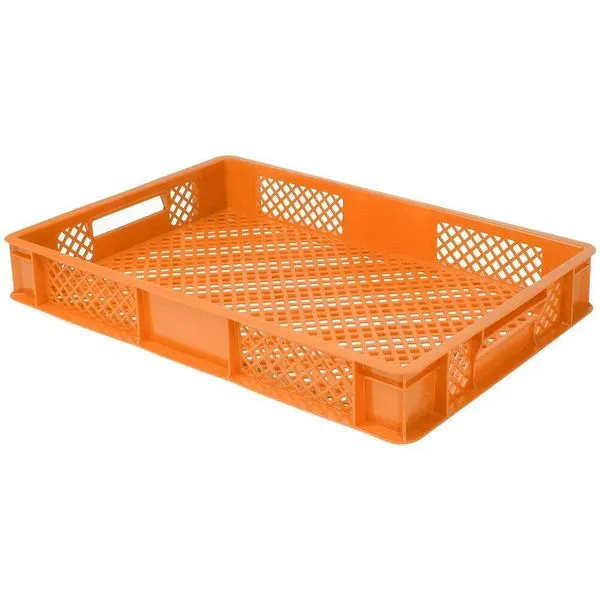 10x Bäckerkiste/ Eurobehälter, LxBxH 600x400x90 Mm, Orange + Transportroller 3 10x Bäckerkiste/ Eurobehälter, LxBxH 600x400x90 Mm, Orange + Transportroller – Bild 3