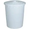 300 Liter Kunststofftonne Mit Deckel, Ø Oben/ Unten 755/695 Mm, Höhe 885 Mm, Weiß