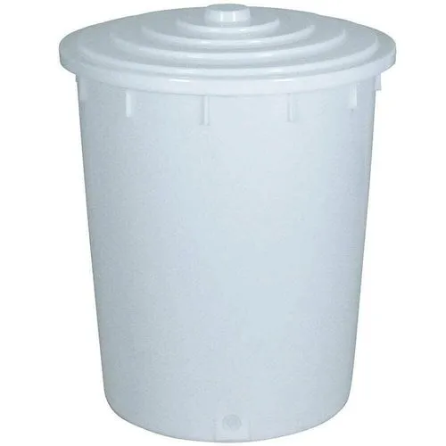 300 Liter Kunststofftonne Mit Deckel, Ø Oben/ Unten 755/695 Mm, Höhe 885 Mm, Weiß 1 300 Liter Kunststofftonne Mit Deckel, Ø Oben/ Unten 755/695 Mm, Höhe 885 Mm, Weiß