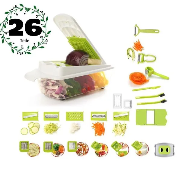 MyTNN 26-teiliges Set Gemüseschneider Zerkleinerer Obstschneider Gemüsehobel Neu 1 MyTNN 26-teiliges Set Gemüseschneider Zerkleinerer Obstschneider Gemüsehobel Neu