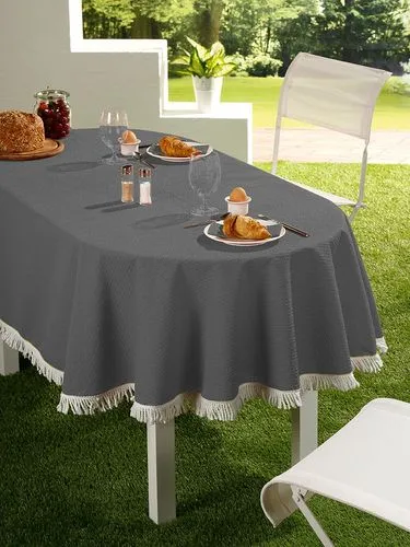 Gartentischdecke Sylt 130x160cm Eckig Dunkelgrau 1 Gartentischdecke Sylt 130x160cm Eckig Dunkelgrau