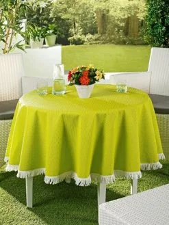 Gartentischdecke Sylt 160cm Durchmesser Rund Apfelgrün