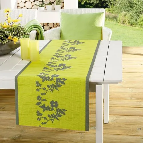 Tischläufer Borkum Ranke 40x150cm Apfelgrün 1 Tischläufer Borkum Ranke 40x150cm Apfelgrün