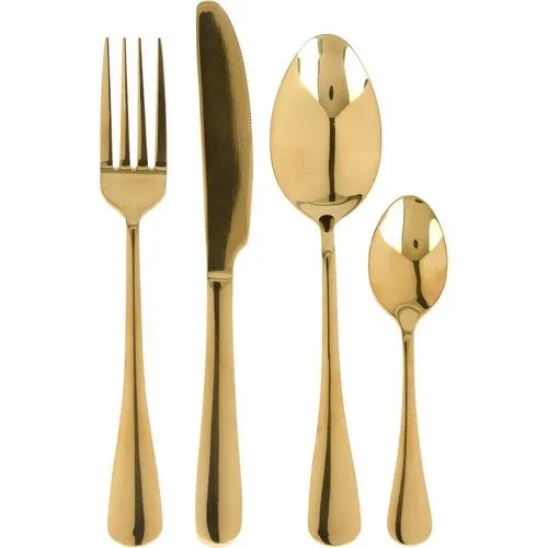 16-teiliges Goldfarbenes Besteckset Aus Robustem Edelstahl - EH Excellent Houseware 1 16-teiliges Goldfarbenes Besteckset Aus Robustem Edelstahl - EH Excellent Houseware