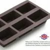 Brötchen-Backform Eckig 6er-Set, Silikon, Braun 30x18x8 Cm 6-Einheiten