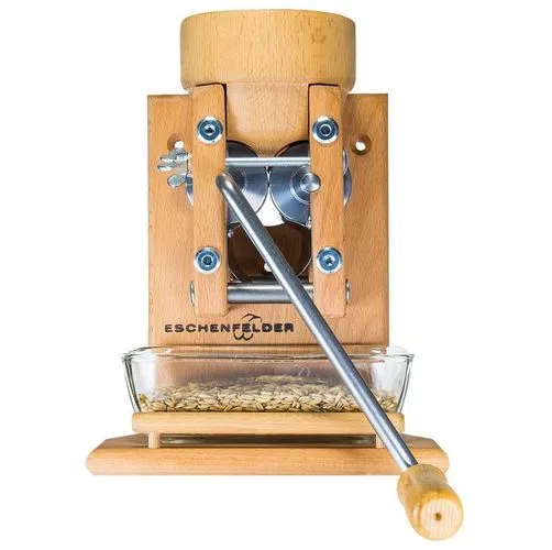 Eschenfelder Kornquetsche Flockenquetsche Wandmodell Holztrichter + Schale + Bürste 1 Eschenfelder Kornquetsche Flockenquetsche Wandmodell Holztrichter + Schale + Bürste