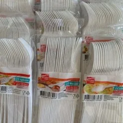 Einweg Plastik Geschirr Besteck Menüteller Gabel Löffel Messer NEU