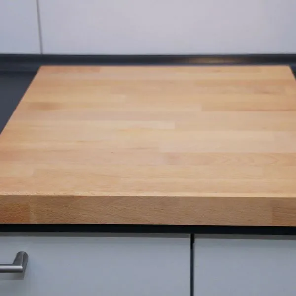 Holz Schneidebrett Holzbrett Ca. 46x54x2cm Mit Anschlagkante U. Saftrille XL 2 Holz Schneidebrett Holzbrett Ca. 46x54x2cm Mit Anschlagkante U. Saftrille XL – Bild 2