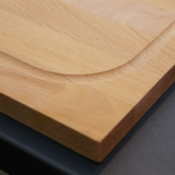 Holz Schneidebrett Holzbrett Ca. 46x54x2cm Mit Anschlagkante U. Saftrille XL 4 Holz Schneidebrett Holzbrett Ca. 46x54x2cm Mit Anschlagkante U. Saftrille XL – Bild 4