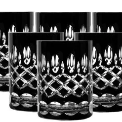 Whiskey Gläser 6 Stück Bleikristall Römer Schwarze Kristall Whiskeygläser