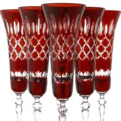 Sekt Kelch Römer Bleikristall Glas 6 Stück(443 CAR R) Rubin Rot Kristall Sektgläser -Haushalt & Küche Geschäft 450130168