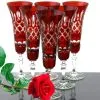 Sekt Kelch Römer Bleikristall Glas 6 Stück(443 CAR R) Rubin Rot Kristall Sektgläser