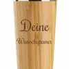 Bambus Isolierbecher Mit Gravur Holz Nachhaltig Graviert Thermobecher 400ml