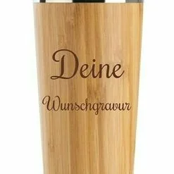 Bambus Isolierbecher Mit Gravur Holz Nachhaltig Graviert Thermobecher 400ml
