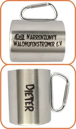 Edelstahlbecher Mit Karabinerhaken Graviert Narren Isolierbecher Mit Gravur 0,3l 1 Edelstahlbecher Mit Karabinerhaken Graviert Narren Isolierbecher Mit Gravur 0,3l