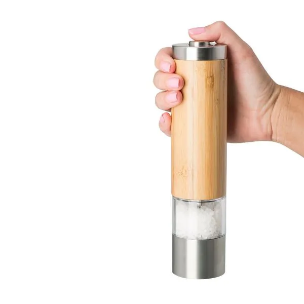Pfeffermühle Oder Salzmühle Elektrisch Bambus Edelstahl Inkl. Gravur Graviert 3 Pfeffermühle Oder Salzmühle Elektrisch Bambus Edelstahl Inkl. Gravur Graviert – Bild 3