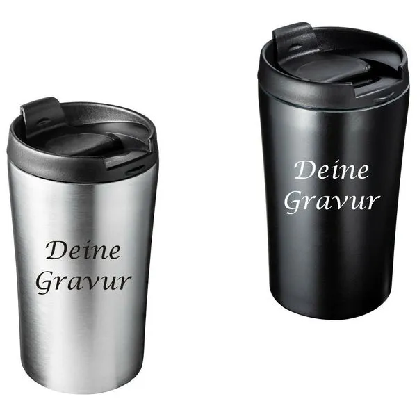 Edelstahl Vakuum Kaffeebecher BRAGA Gravur Isolierbecher Graviert Personalisiert 1 Edelstahl Vakuum Kaffeebecher BRAGA Gravur Isolierbecher Graviert Personalisiert