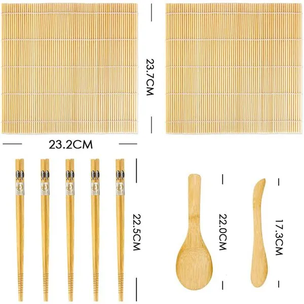 Sushi Set, 10 Teile - Sushi Maker Set Für Anfänger Sushi Selbst Machen Rollmatte 2 Sushi Set, 10 Teile - Sushi Maker Set Für Anfänger Sushi Selbst Machen Rollmatte – Bild 2