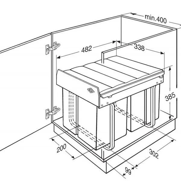 Wesco Einbaumülleimer Edel-Master 40 DT 2x20 2 Wesco Einbaumülleimer Edel-Master 40 DT 2x20 – Bild 2