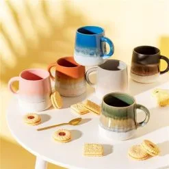 Becher Mojave Sass & Belle Tasse Kaffeebecher Steingut 400ml Ombre-Effekt -Haushalt & Küche Geschäft 488215655