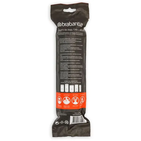 Brabantia Müllbeutel 40-45 L Kode L Mülltüten 12 Rollen A 10 Stk. = 120 Stk. 3 Brabantia Müllbeutel 40-45 L Kode L Mülltüten 12 Rollen A 10 Stk. = 120 Stk. – Bild 3
