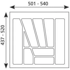 ELCO Besteckeinsatz Multi 60, Besteckkasten 501-540 Mm, Weiß Oder Silber