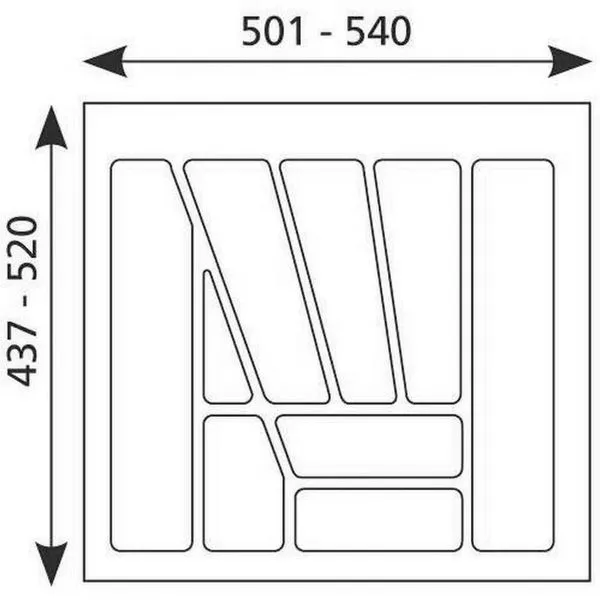 ELCO Besteckeinsatz Multi 60, Besteckkasten 501-540 Mm, Weiß Oder Silber 1 ELCO Besteckeinsatz Multi 60, Besteckkasten 501-540 Mm, Weiß Oder Silber