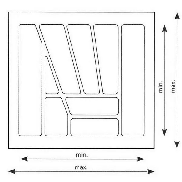 ELCO Besteckeinsatz Multi 60, Besteckkasten 501-540 Mm, Weiß Oder Silber 2 ELCO Besteckeinsatz Multi 60, Besteckkasten 501-540 Mm, Weiß Oder Silber – Bild 2