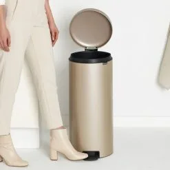 Brabantia Treteimer NewIcon Metallic Gold 30L Nachhaltiger Mülleimer Abfallsammler -Haushalt & Küche Geschäft 497528139