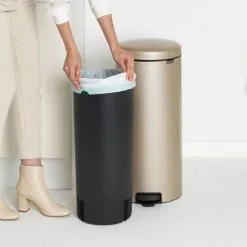 Brabantia Treteimer NewIcon Metallic Gold 30L Nachhaltiger Mülleimer Abfallsammler -Haushalt & Küche Geschäft 497528162
