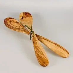 Redecker Salatbesteck Rund, 30 Cm, Olivenholz