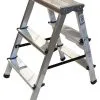 VaGo Aluleiter Trittleiter Stehleiter Zweiseitige Haushaltsleiter 2 X 3 Stufen
