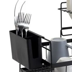 Geschirr Abtropfständer Mit Auffangschale Abtropfgestell 2 Etagen Schwarz 19163 -Haushalt & Küche Geschäft 528444613